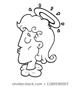 Drawing Cartoon Human Face Line Drawing Cartoon Angel Face Stock Illustration 1181576527