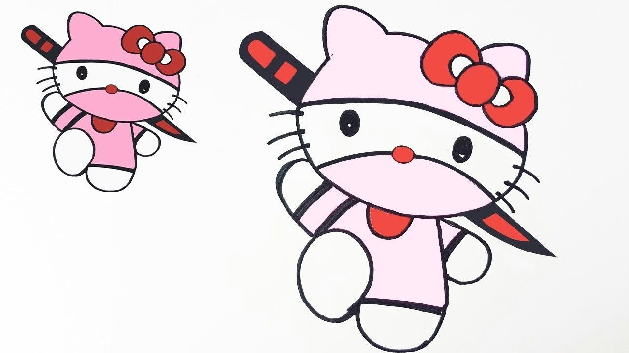 Drawing Cartoon Kitty How to Draw Hello Kitty Ninja Version Easy Step by Step Drawing
