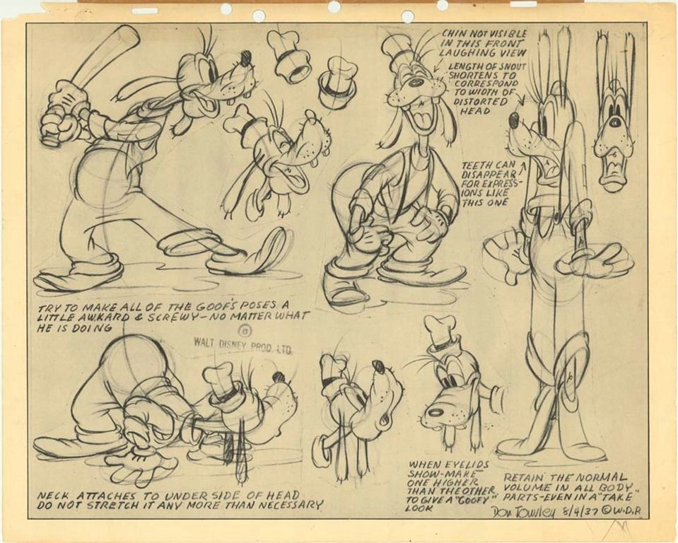 Drawing Cartoon Ltd Goofy S Expressions Disney Animation Character Design Art