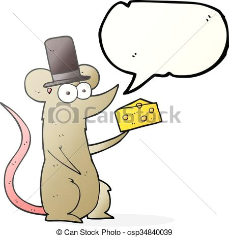 Drawing Cartoon Mice Freehand Drawn Speech Bubble Cartoon Mouse with Cheese