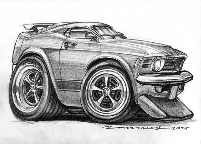 Drawing Cartoon Muscle Cars ford Mustang Artist Azater Car toon Art Pinterest Cars