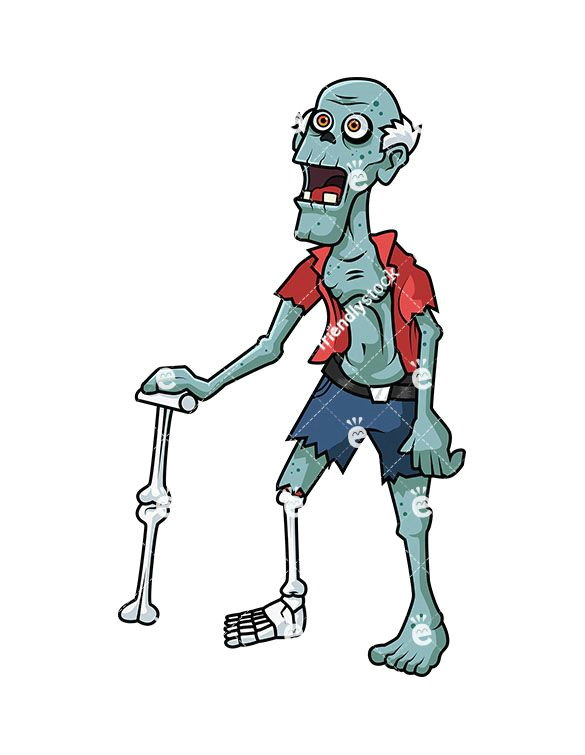 Drawing Cartoon Old Man Old Man Zombie Cartoon Clipart Vector Zombie Clipart Zombie