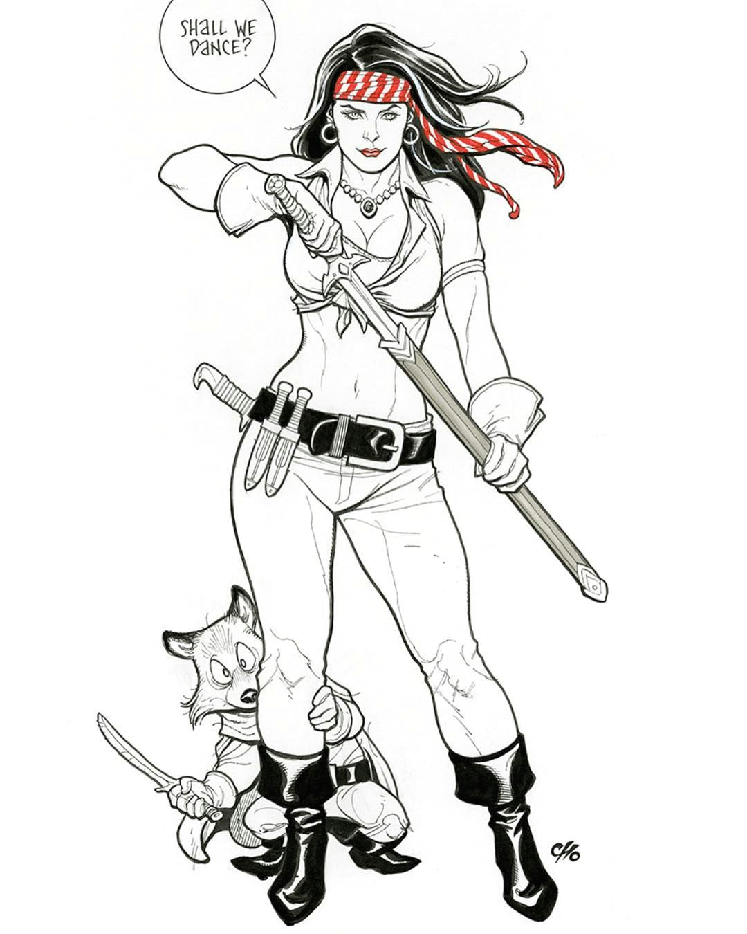 Drawing Cartoon Pin Ups Serra the Buccaneer Pin Up Just Finished the Drawing for the