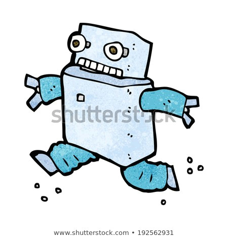 Drawing Cartoon Robots Cartoon Running Robot Stock Illustration Royalty Free Stock