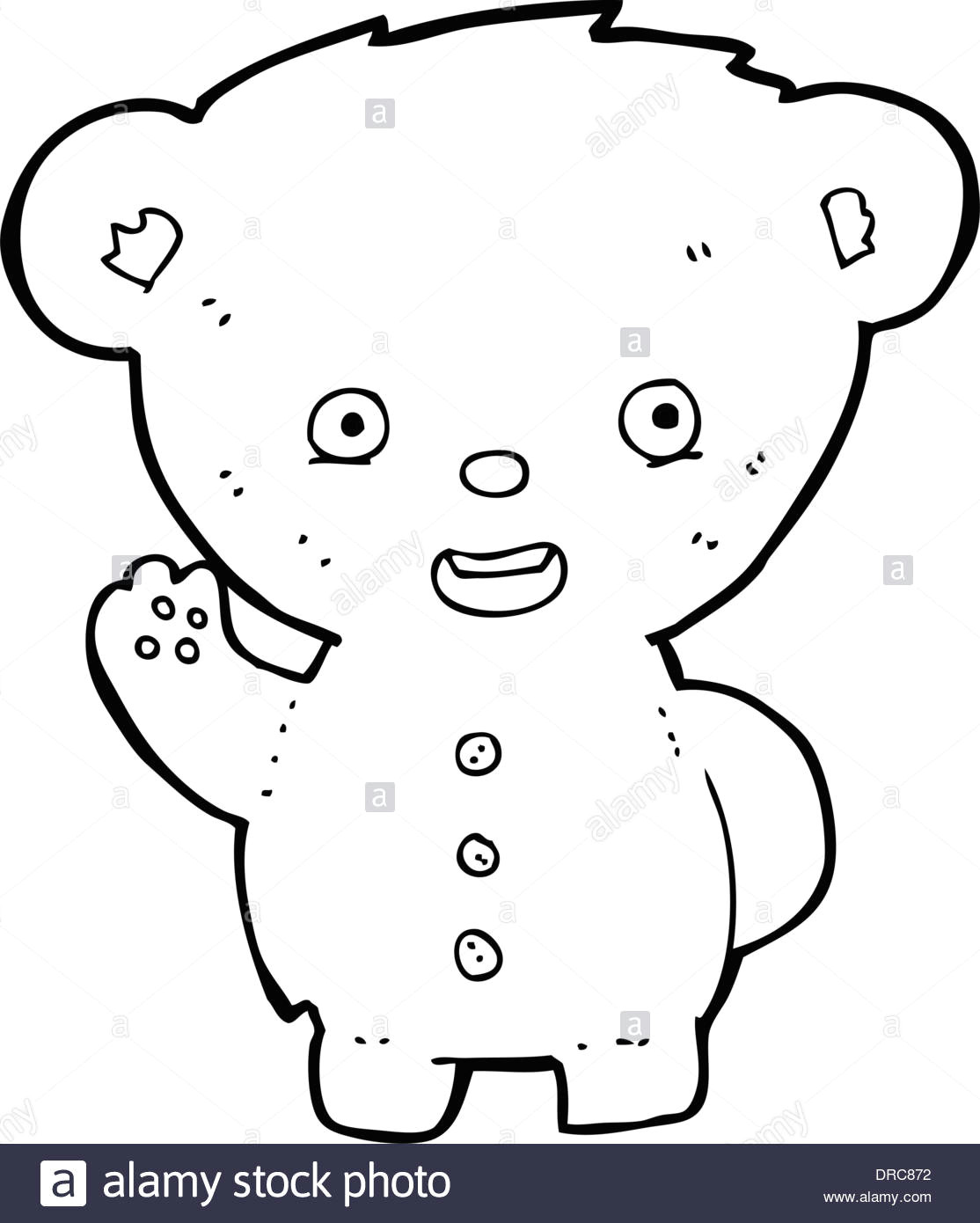 Drawing Cartoon Teddy Bear Cartoon Teddy Bear Waving Stock Vector Art Illustration Vector