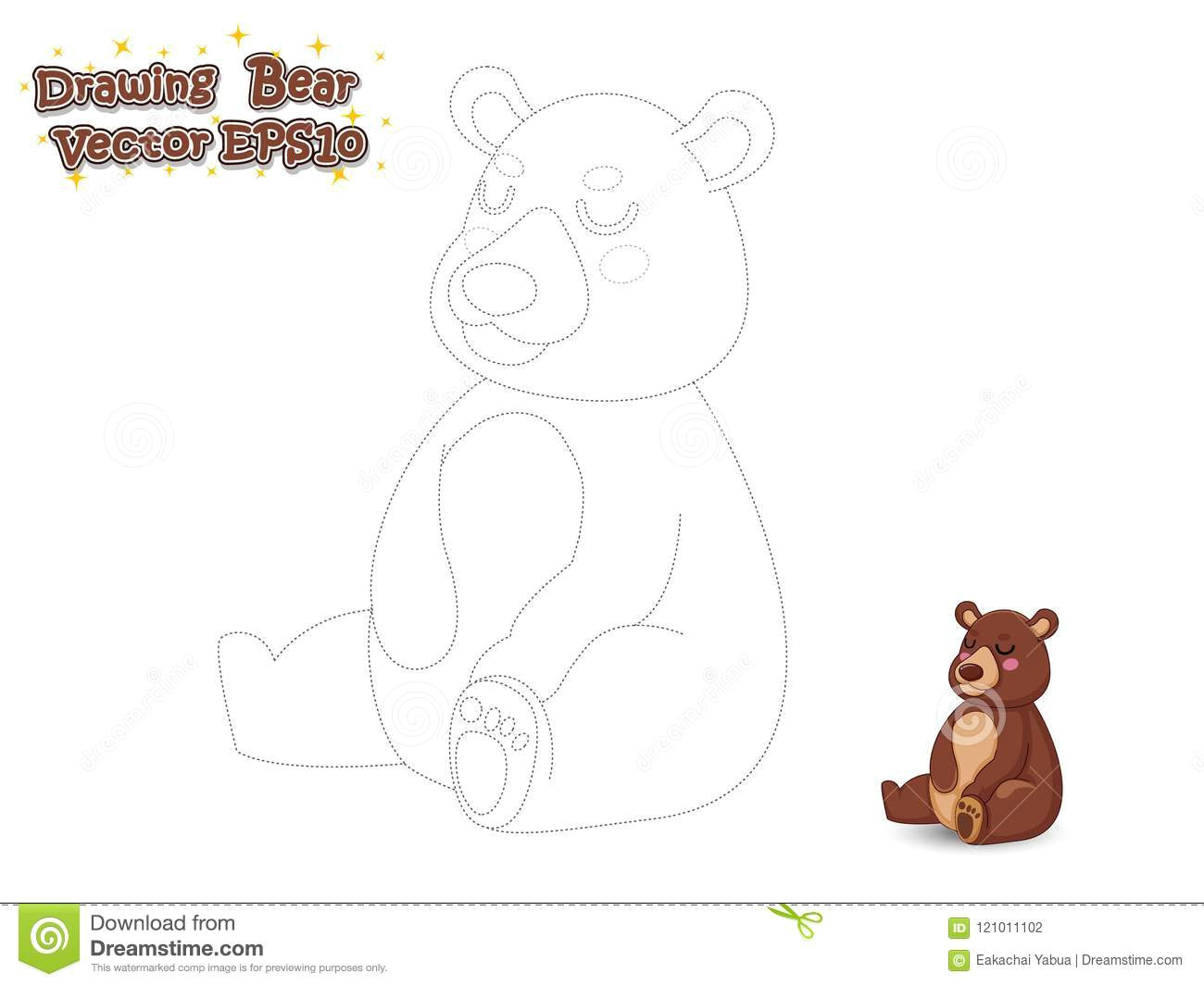 Drawing Cartoon Teddy Bear Drawing and Paint Cute Bear Cartoon Educational Game for Kids