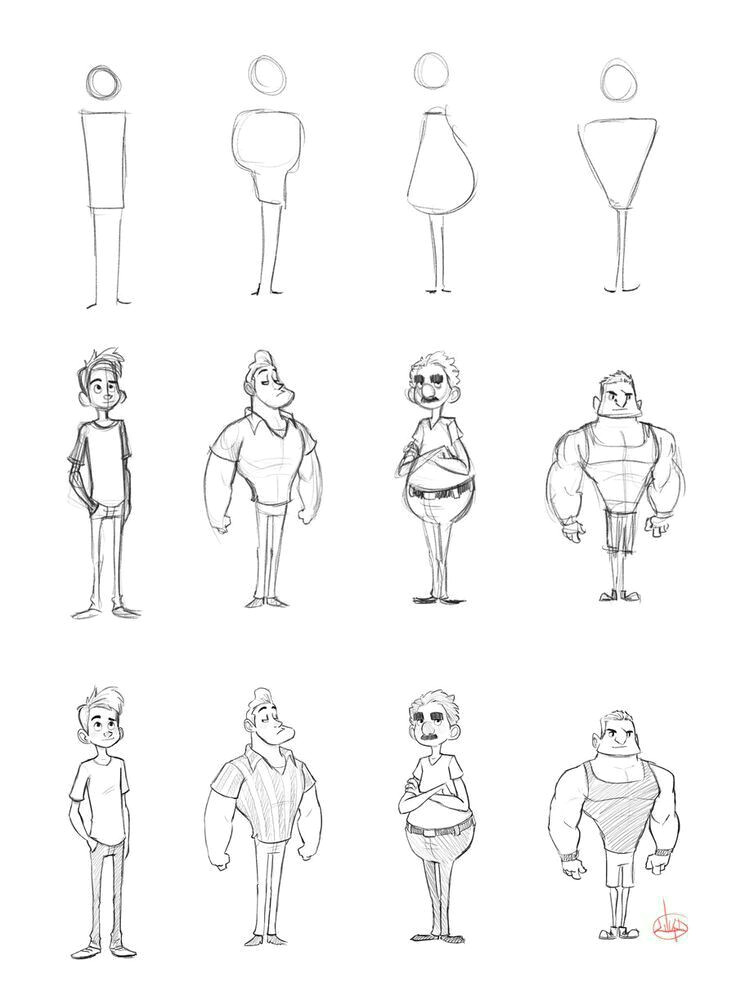 Drawing Cartoon with Shapes Pin by Danilo Rarojas On Practica Pinterest Character Design