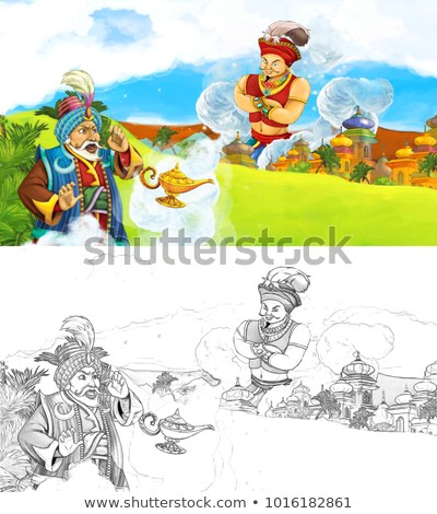 Drawing Cartoon Wizard Cartoon Scene Happy King Od Prince Stock Illustration Royalty Free