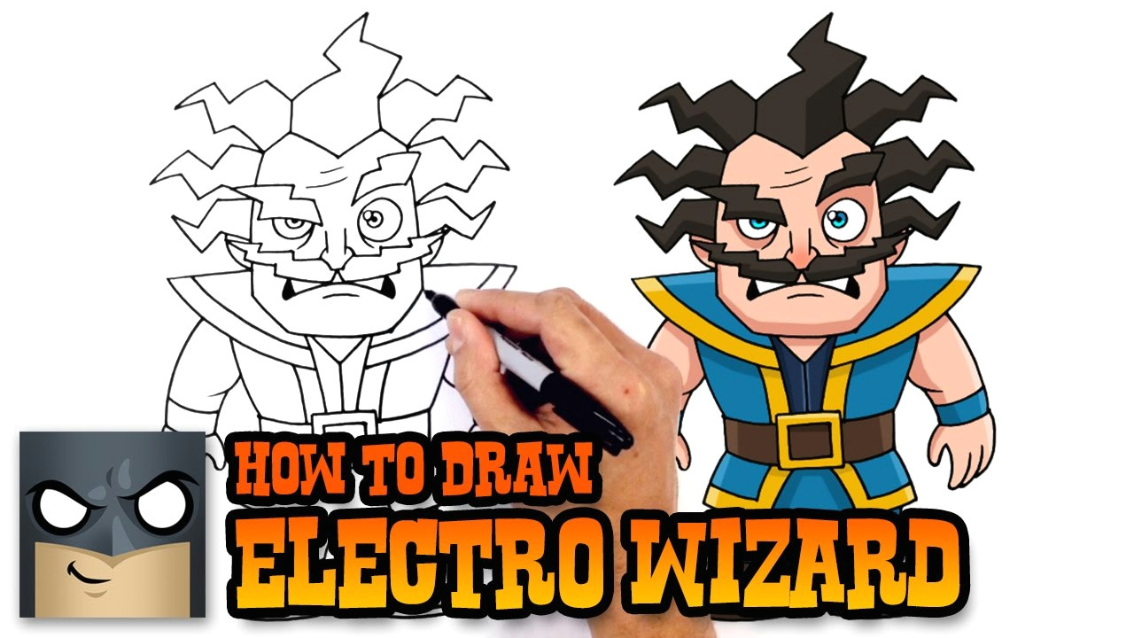 Drawing Cartoon Wizard How to Draw Electro Wizard Clash Royale Youtube