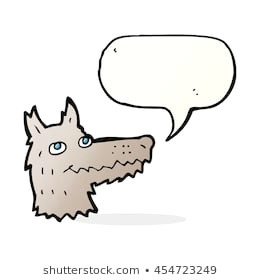 Drawing Cartoon Wolves Cartoon Wolf Head with Speech Bubble Ez Canvas