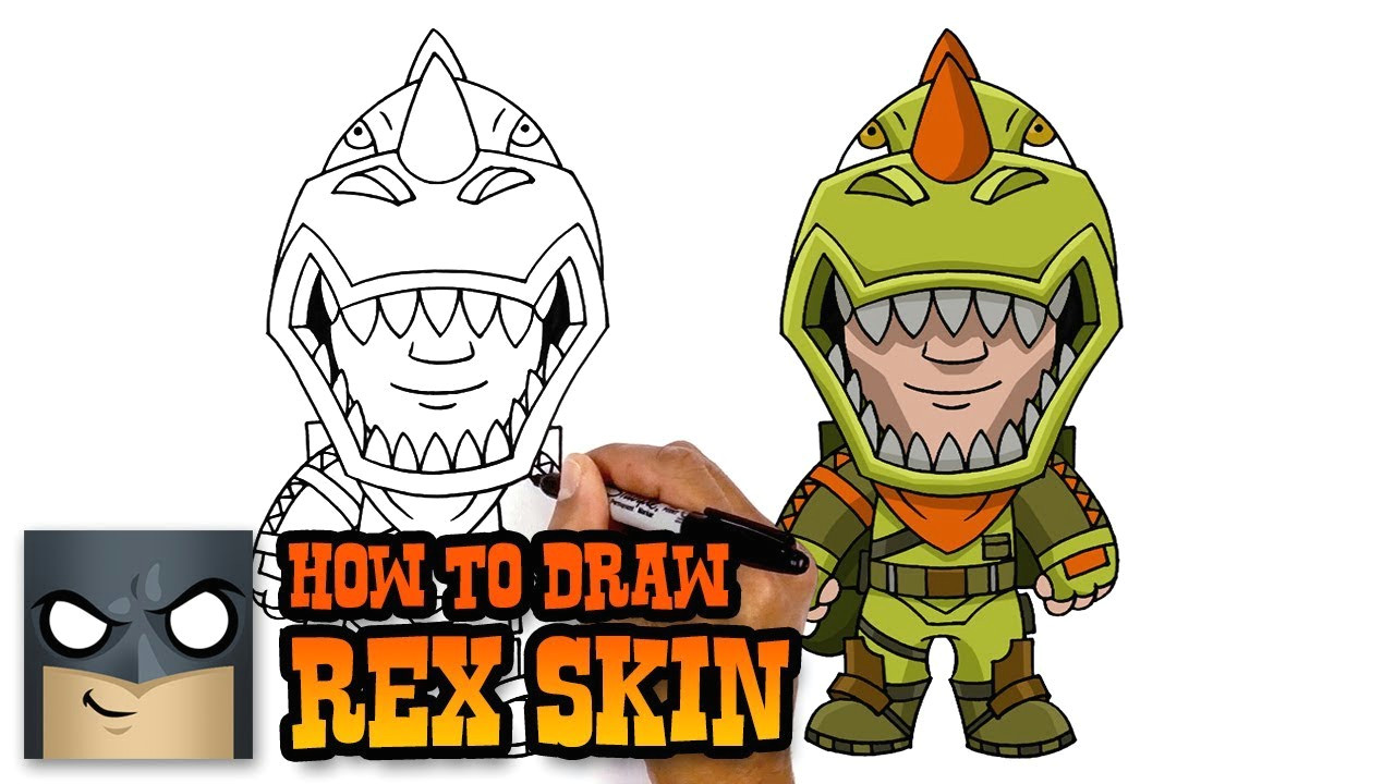 Drawing Cartoons 2 Transformers How to Draw Rex Skin fortnite Art Tutorial Youtube