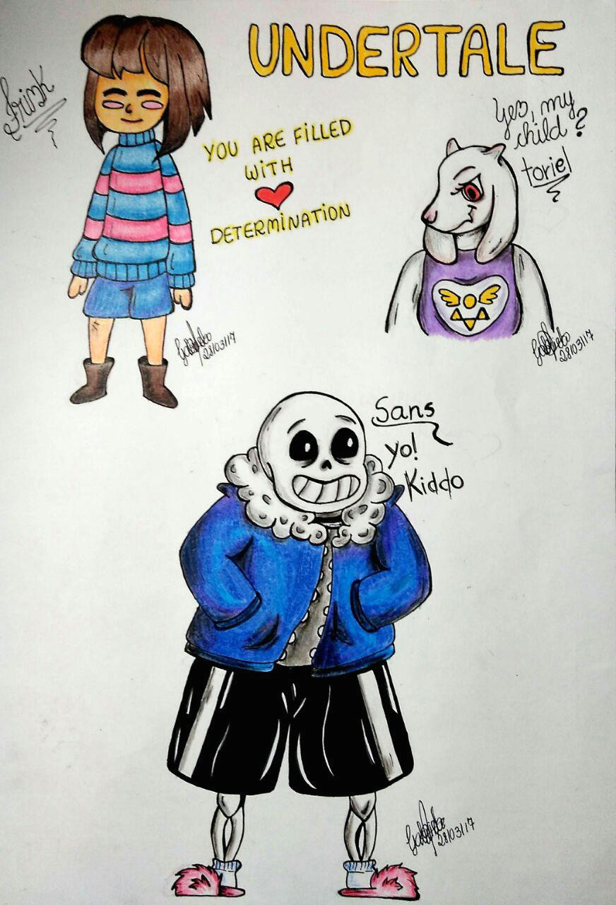 Drawing Cartoons 2 Undertale Sans Frisk and toriel From Undertale by Landpop S2 On Deviantart