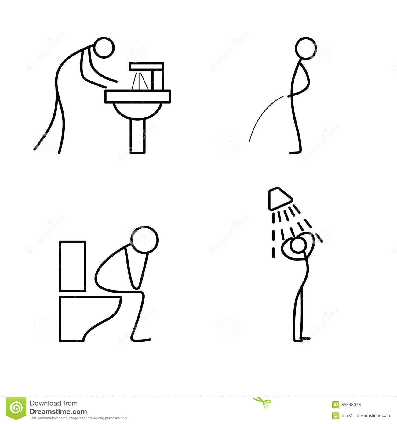 Drawing Cartoons Basic Cartoon Icon Of Sketch Stick Figure Doing Life Routine Download
