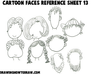 Drawing Cartoons Example Cartoon Faces Reference Sheets and Heads Examples for Drawing