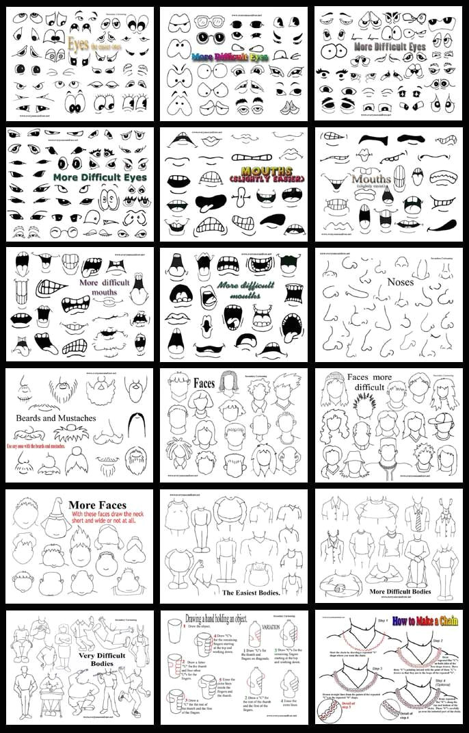 Drawing Cartoons for Dummies How to Draw Cartoons Mix and Match Features to Create Your Own