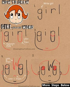 Drawing Cartoons From Words How to Draw A Cartoon Girl From the Word Girl Easy Tutorial for Kids