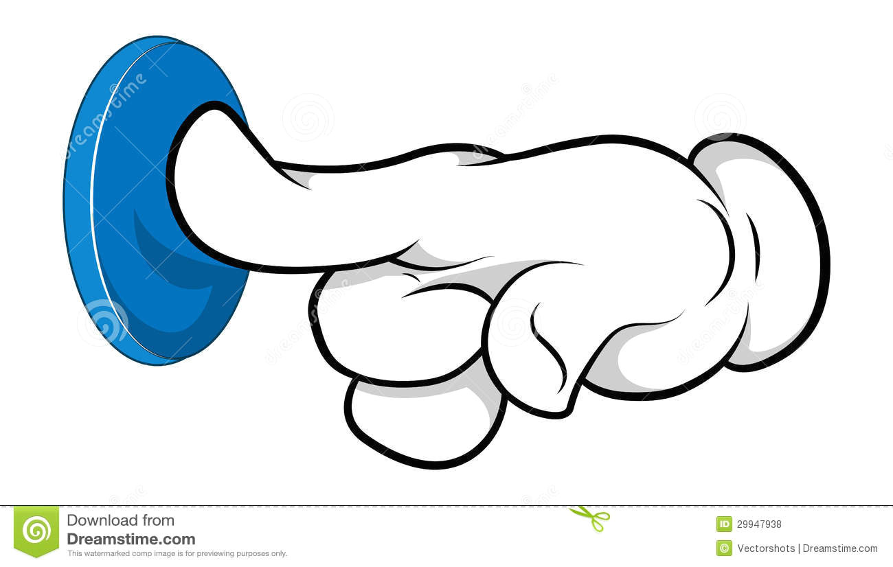 Drawing Cartoons Hands Cartoon Hand Doorbell Pushing Vector Illustration Stock Vector