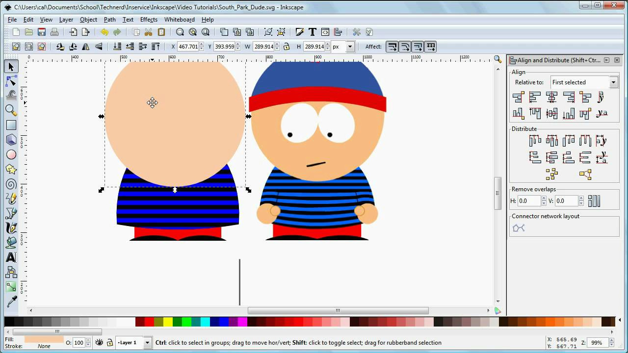 Drawing Cartoons In Inkscape Creating A southpark Character Using Inkscape Part 2 Youtube