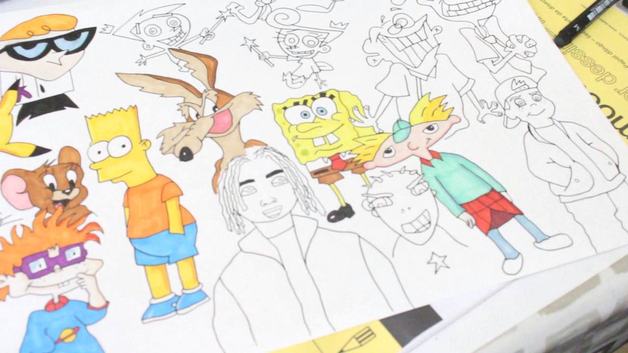 Drawing Cartoons In Motion Speed Drawing 90s Cartoon Charcaters Joshvisuals Youtube