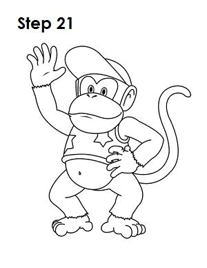 Drawing Cartoons Mario How to Draw Diddy Kong Mark In 2019 Pinterest Drawings