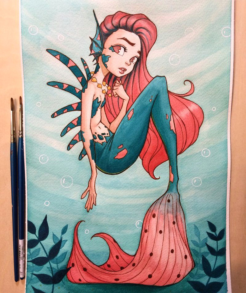 Drawing Cartoons Mermaid Mermaid Watercolor by Chrissie Zullo On Deviantart Artist