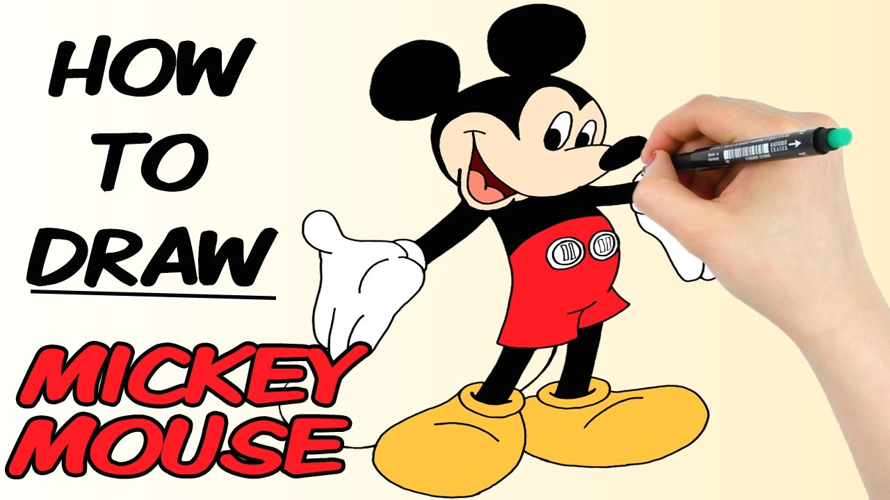 Drawing Cartoons Mickey Mouse How to Draw Mickey Mouse Disney Cartoons Speed Drawing Youtube