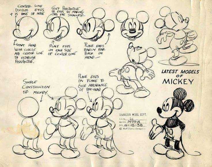 Drawing Cartoons Models Mickey Model Sheet Animation Drawings Character Design Disney