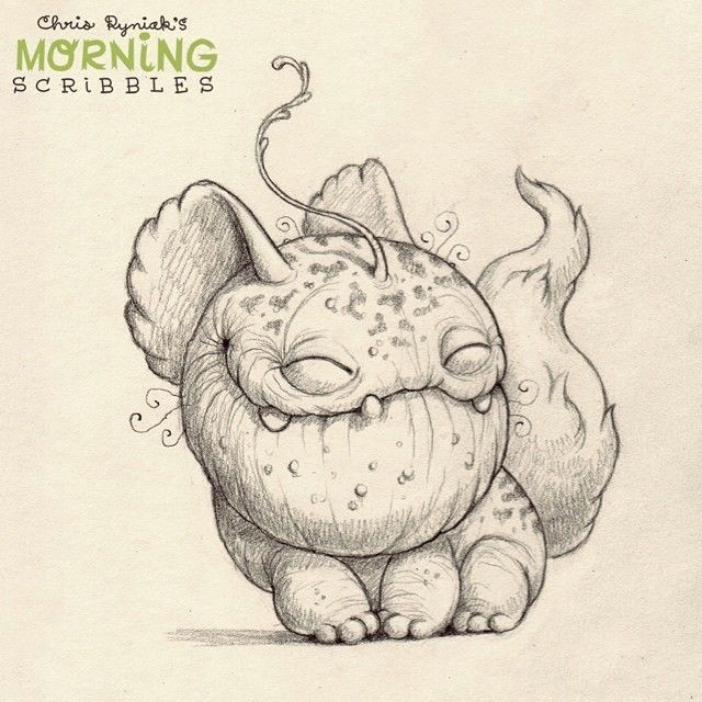 Drawing Cartoons Monsters Chris Ryniak Morning Scribbles Drawings Drawings Cute