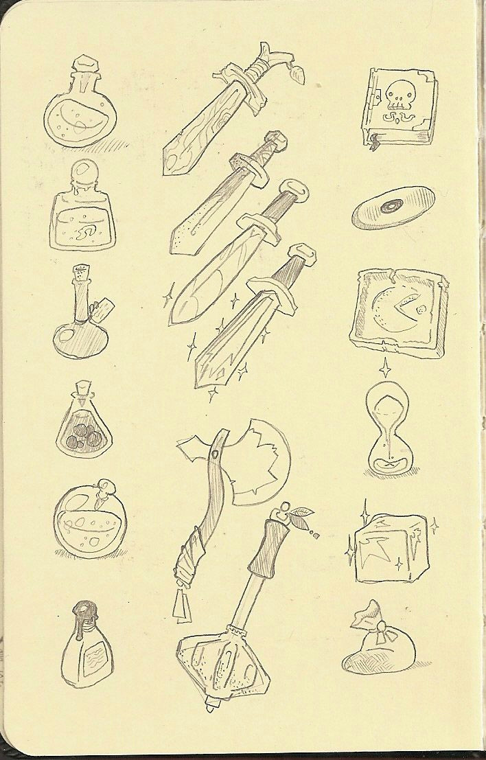 Drawing Cartoons Packs I Like to Draw Items and Accessories for Games I Come Up with In My