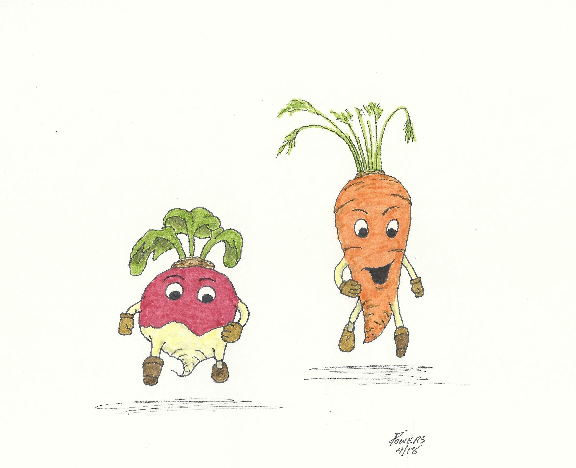 Drawing Cartoons Running Carrot top and Rad On the Run From Mr Mcgregor S Garden Art