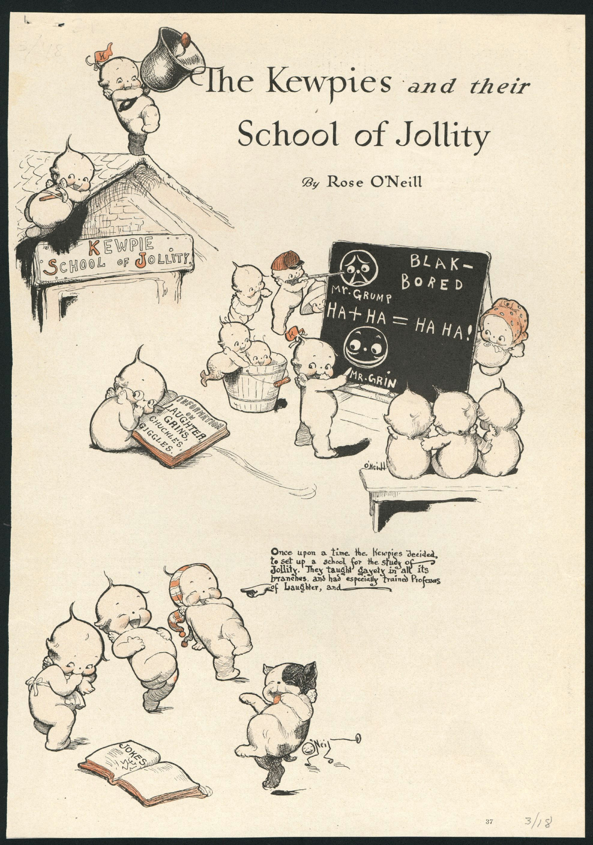 Drawing Cartoons School Kewpie Illustrated Cartoon by Rose O Neill From Good Housekeeping