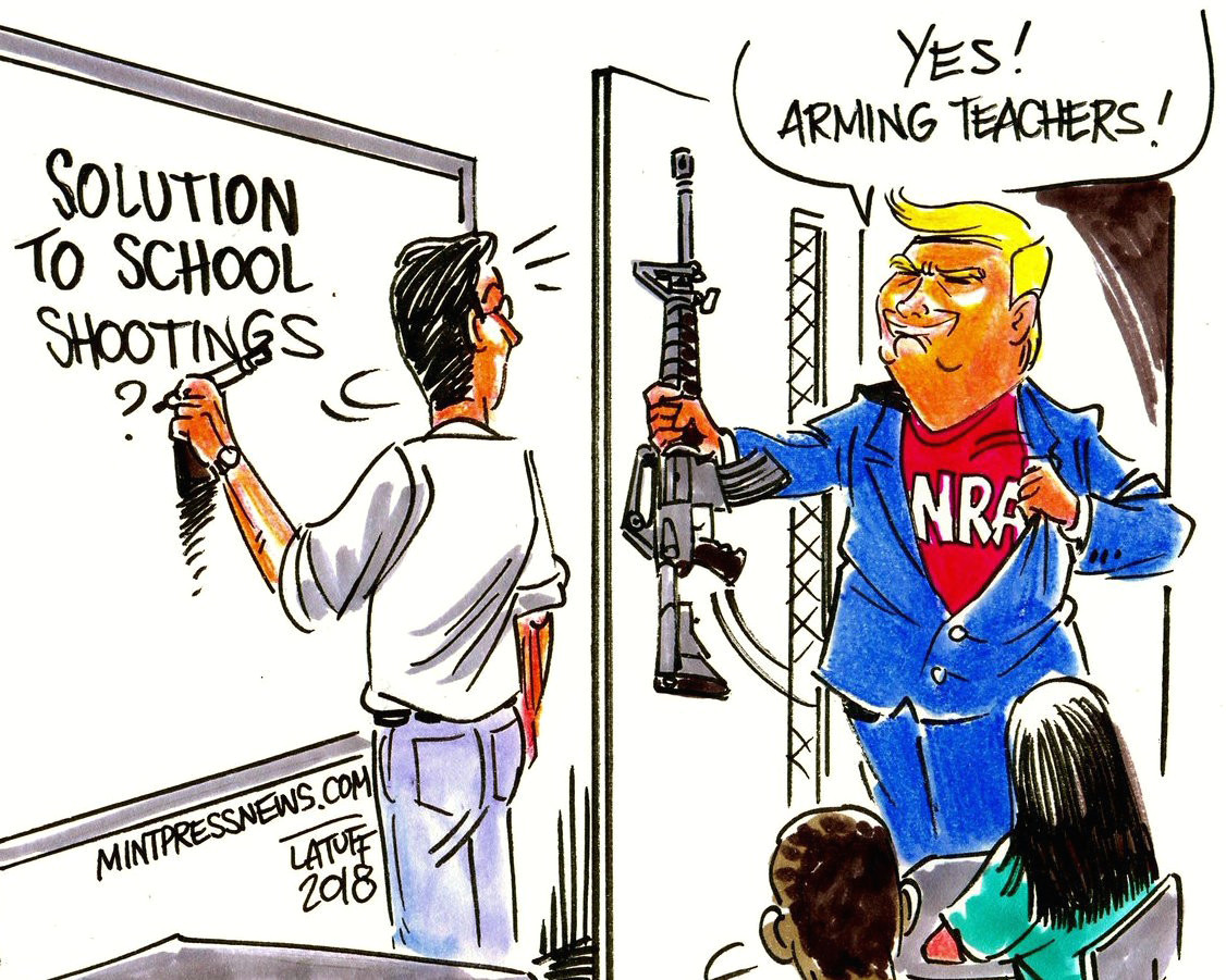Drawing Cartoons Teacher Quick Draws Cartoonists Shoot Down Trump S Idea Of Arming Teachers