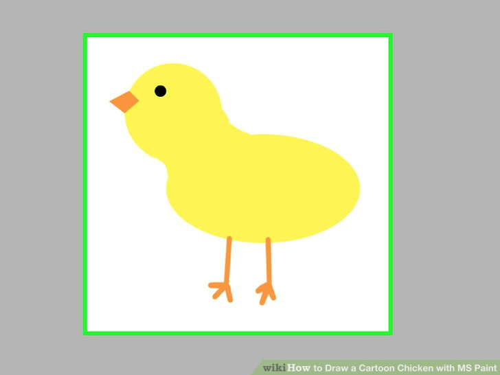 Drawing Cartoons tools 3 Ways to Draw A Cartoon Chicken with Ms Paint Wikihow