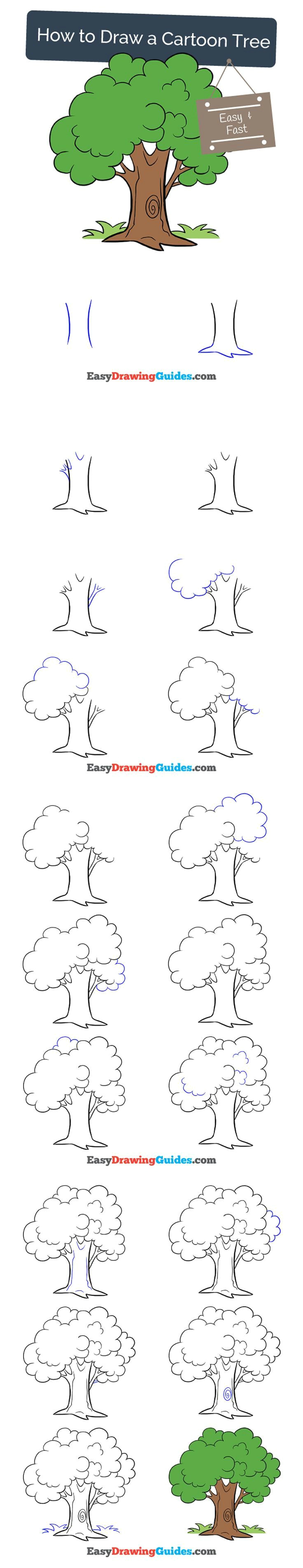 Drawing Cartoons Trees How to Draw A Cartoon Tree A A A A A A A A A Drawings Drawing Tutorials