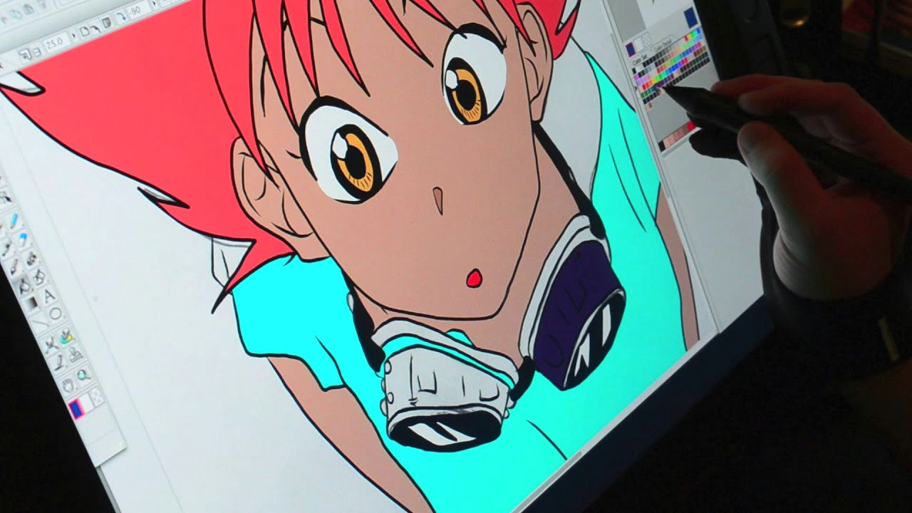 Drawing Cartoons Wacom Drawing Edward From Cowboy Bebop On the Wacom Cintiq 21ux Youtube