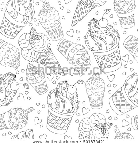 Drawing Cartoons with Illustrator Vector Hand Drawn Cartoon Ice Cream Stock Vektorgrafik Lizenzfrei