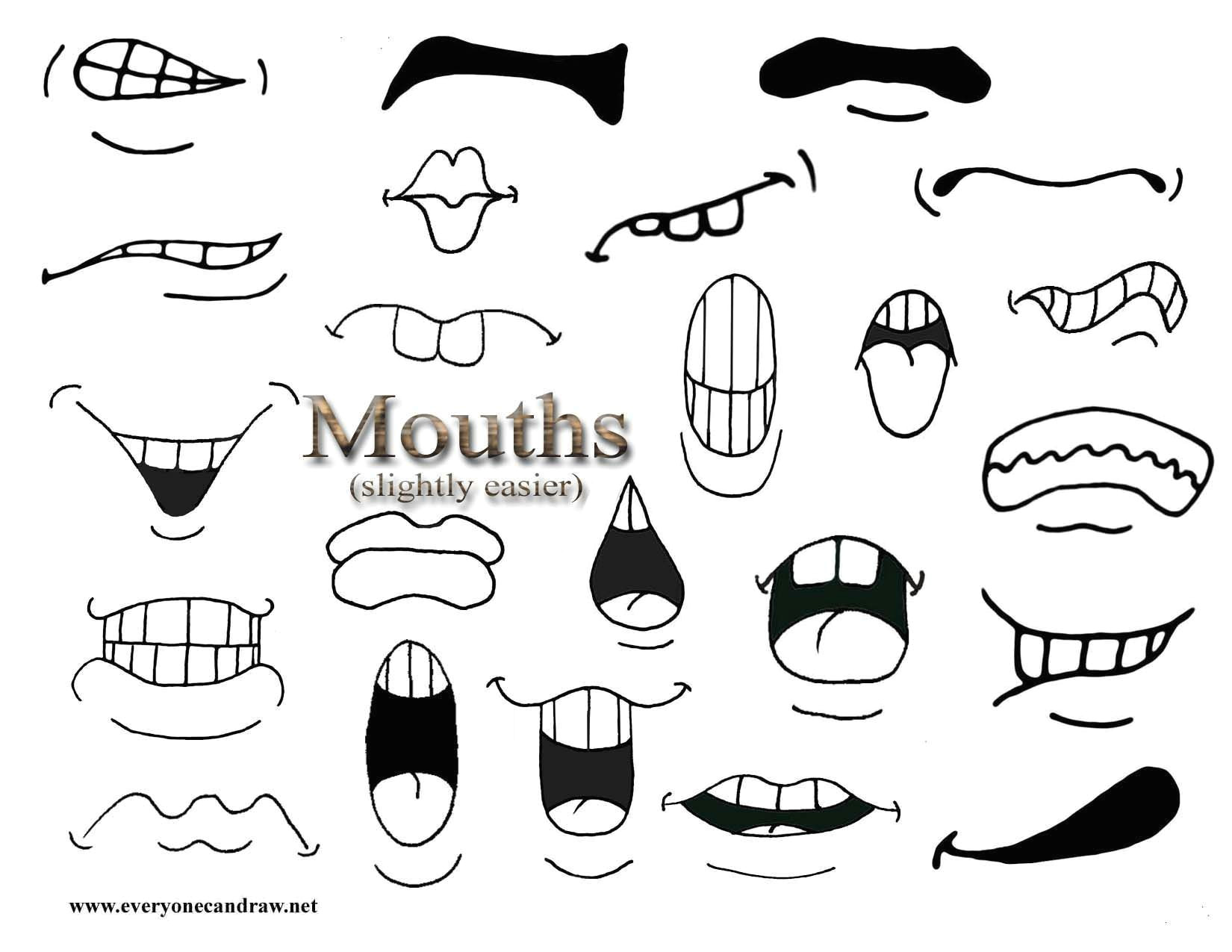 Drawing Cartoons Worksheet Secondary Mouths Easiest Drawings Pinterest Drawings Cartoon