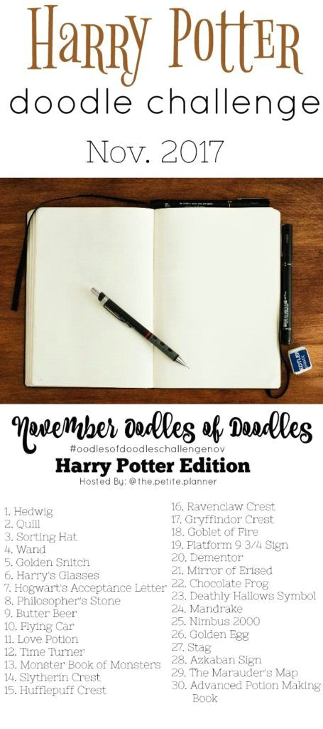Drawing Challenge Ideas 2018 Join the November Oodles Of Doodles Challenge with This Harry Potter