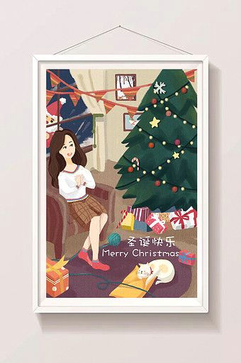 Drawing Christmas Cartoons Christmas Cartoon Hand Drawn Illustration Flat Style Girl Pikbest