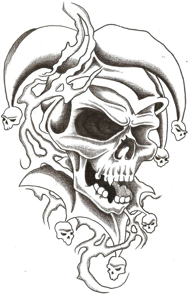 Drawing Clown Skull Skull Jester 1 by thelob On Deviantart Leannaparks Tattoos
