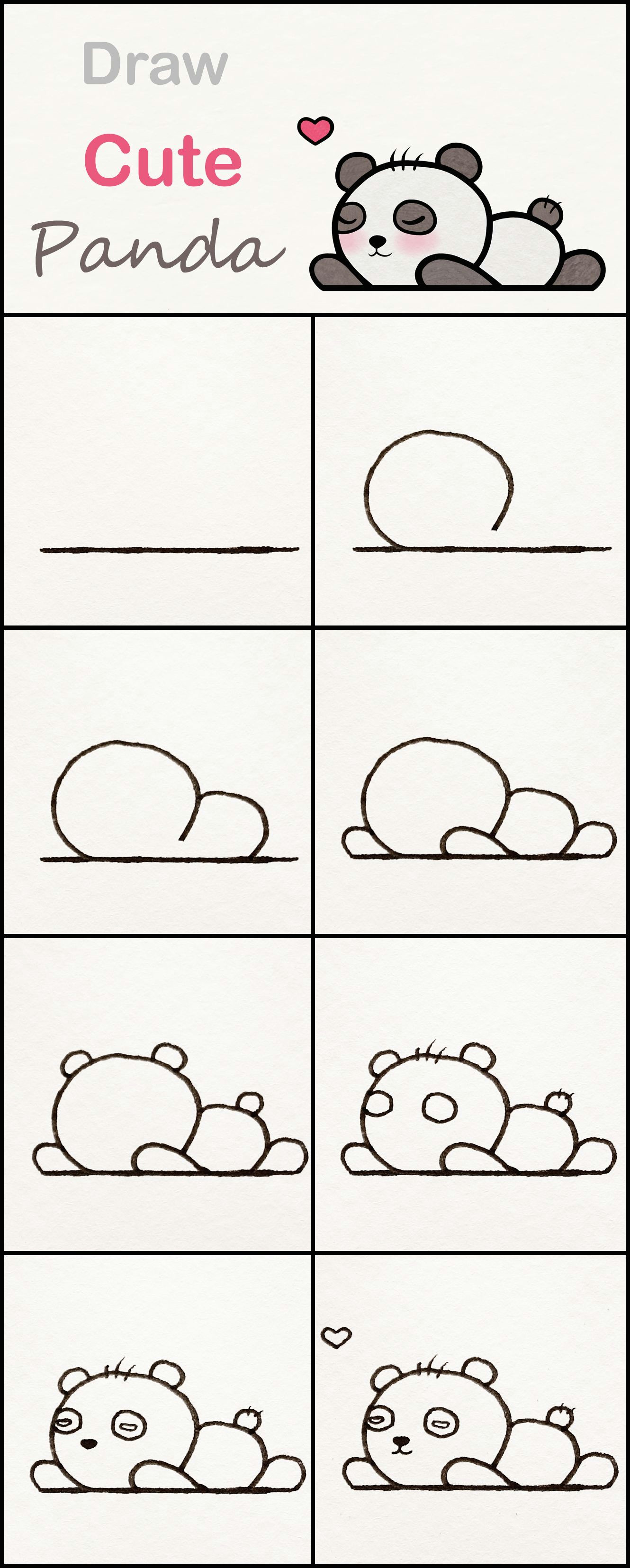 Drawing Cute Animals Step by Step Learn How to Draw A Cute Baby Panda Step by Step A Very Simple