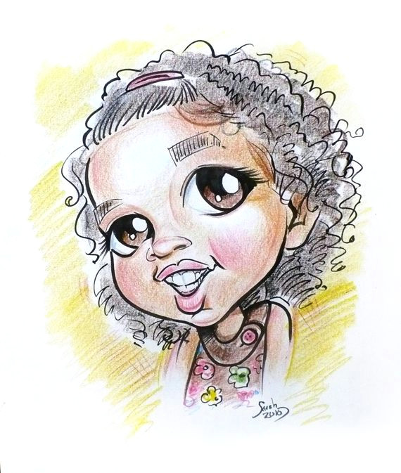 Drawing Cute Baby Girl Cute Caricature for A Little Girl My Caricatures Caricature