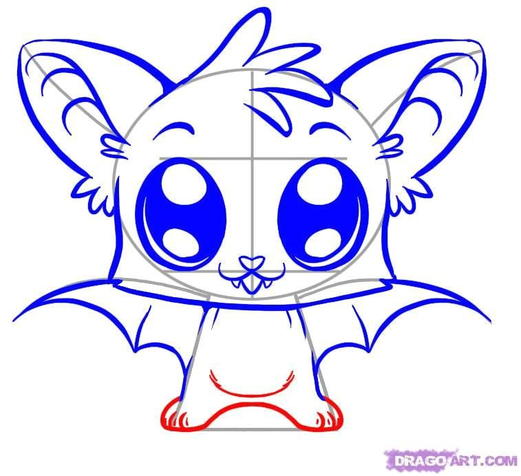 Drawing Cute Bats How to Draw A Cute Bat Step by Step forest Animals Animals