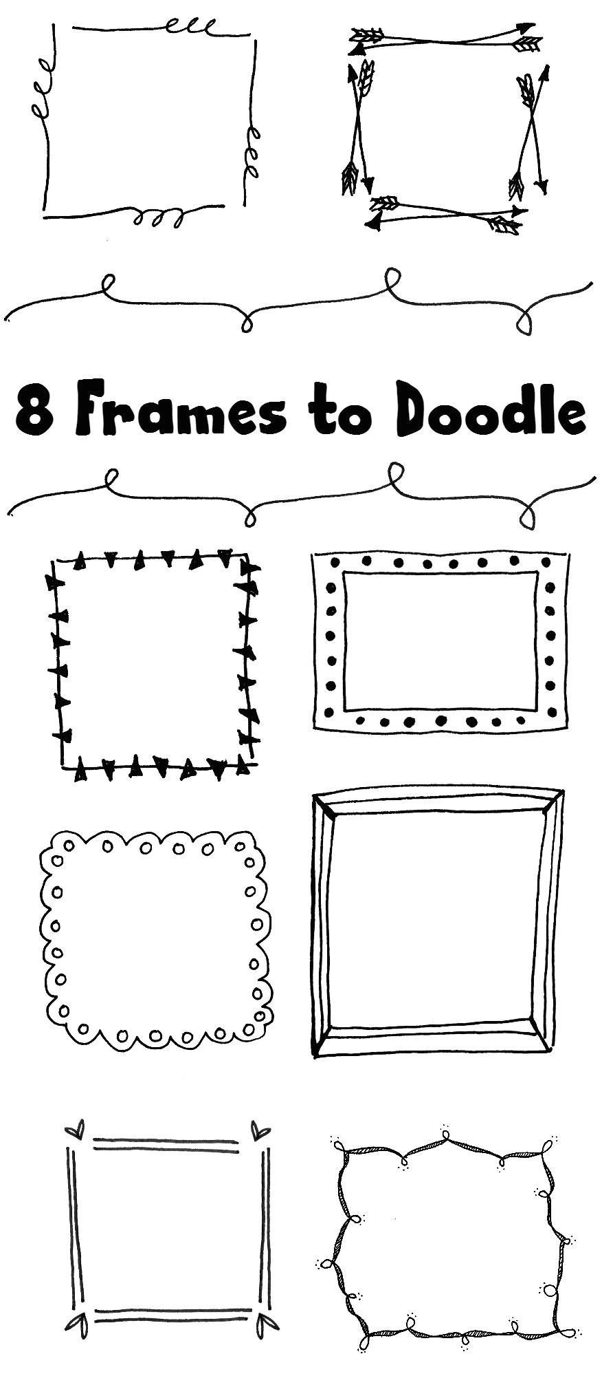 Drawing Cute Borders 8 Hand Drawn Frames to Doodle Art Doodling Bullet Journal
