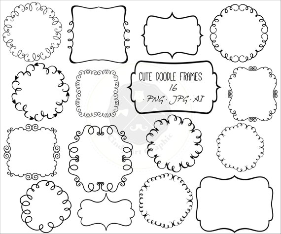 Drawing Cute Borders Cute Doodle Frames Clipart Frame Clipart Doodle Borders Clipart