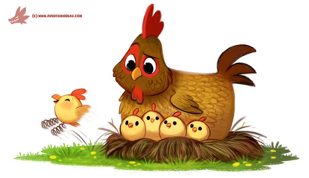 Drawing Cute Chicken Daily Paint 1216 Spring Chicken by Cryptid Creations Deviantart