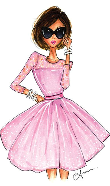 Drawing Cute Dresses Fashion Illustration the Pink Dress Print by Anum Tariq Cute