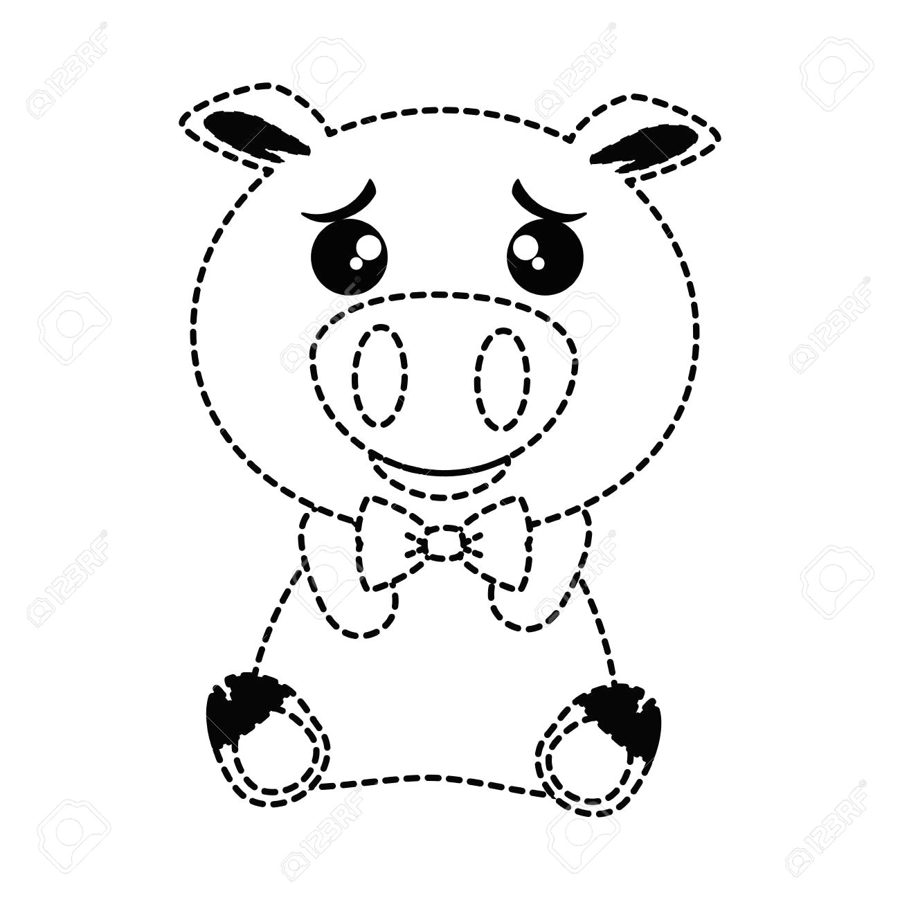 Drawing Cute Emoji Cute Pig Emoji Vector Illustration Design Royalty Free Cliparts