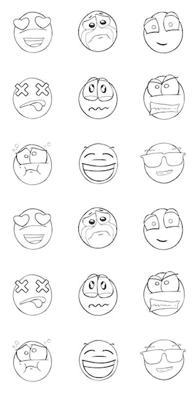 Drawing Cute Emoji Emoji Coloring Wallpaper Featuring Different Funny Emoji Faces is A
