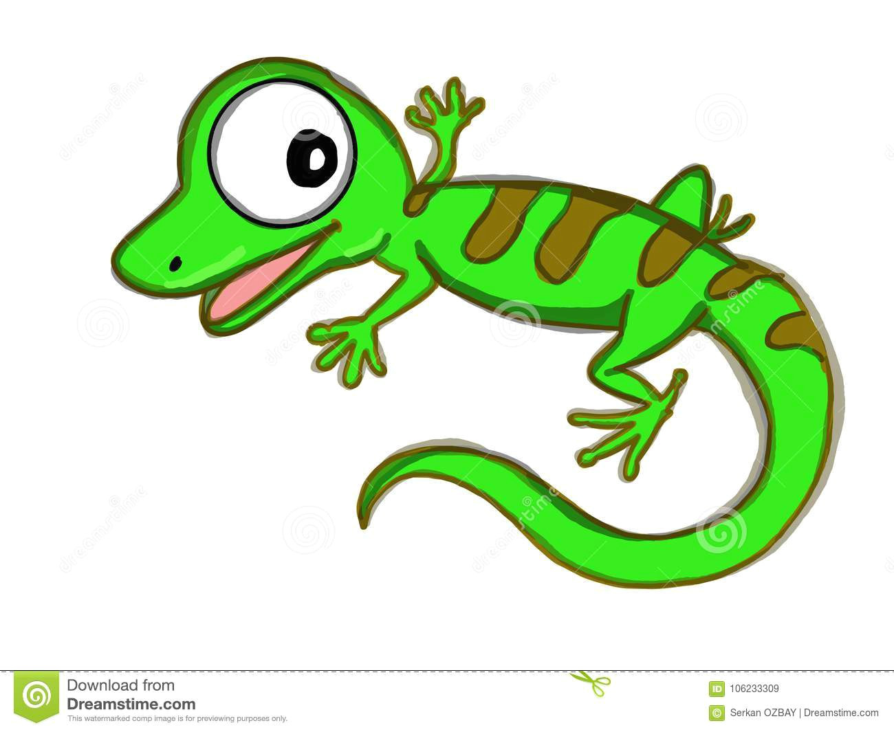 Drawing Cute Gecko Cute Lizard Illustration Cartoon Drawing Drawing Illustration White